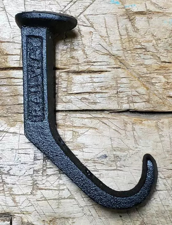 Black Railroad Spike Hook